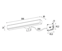 SAPHO VERONICA 2 LED svítidlo, 8 W, 300x25x83 mm, IP44, černá (12)