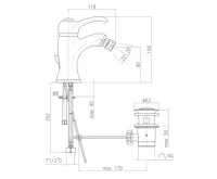 SAPHO KIRKÉ stojánková bidetová baterie s výpustí, chrom (2)
