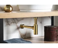 SAPHO Umyvadlový sifon 5/4", odpad 32mm, kulatý, zlato (3)