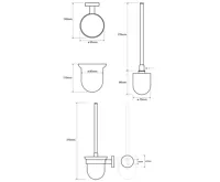 SAPHO X-ROUND WHITE WC štětka závěsná, mléčné sklo, bílá mat (2)