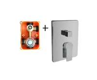 Sprchová sada s  podomítkovou  baterií - 3-cestná - hranatý kryt (1)