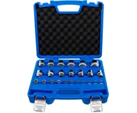 BGS Hlavice nástrčné šestihran, 1/4" 6,3 mm, 1/2" 12,5 mm, 23 dílů