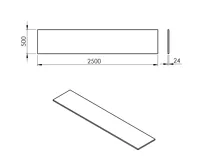 SAPHO PLATO deska Rockstone 2500x24x500mm, bílá mat (4)