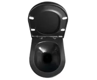 AVVA závěsné WC Rimless s podomítkovou nádržkou a tlačítkem Schwab, černá mat (5)