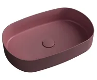 ISVEA INFINITY OVAL keramické umyvadlo na desku, 55x36cm, maroon red ISVEA INFINITY OVAL keramické umyvadlo na desku, 55x36cm, maroon red