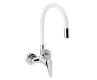 NOVASERVIS Dřezová baterie s elastickým ramenem 100mm, bílá-chrom - 94484,0B