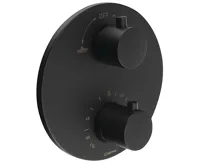 SAPHO Podomítková sprchová termostatická baterie, box, 2 výstupy, černá mat