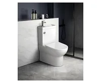 AQUALINE JALTA HYGIE WC kombi s umývátkem, Rimless, spodní/zadní odpad, bílá (1)