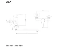 Nástěnná baterie do byt. jádra, Lila, 100 mm, s plochým ramínkem 300 mm, bez příslušenství (1)