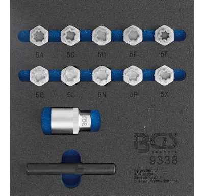 BGS Hlavice zástrčné pro bezpečnostní šrouby ráfků pro Mercedes-Benz, 12dílná