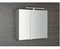SAPHO MIRRÓ galerka s LED osvětlením, 80x70x16cm, dub stříbrný (3)