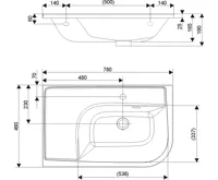 RAVAK Umyvadlo Praktik U L white s otvory (1)