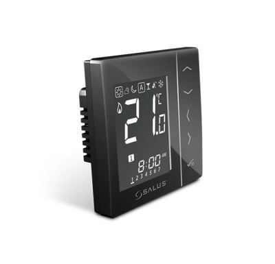 SALUS Týdenní programovatelný termostat 230V - černý VS30B, Drátové