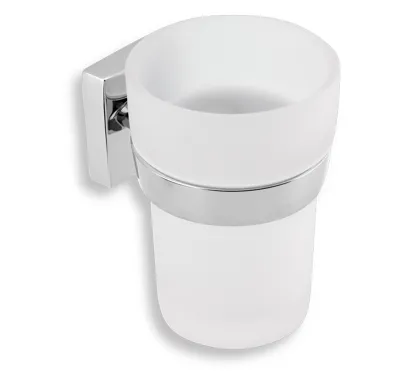 NOVASERVIS Držák kartáčků a pasty sklo Metalia 12 chrom - 0206,0