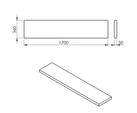 SAPHO AVICE deska pod umyvadlo 170x36cm, tl.5cm, dub tmavý (2)