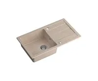 SAPHO Granitový vestavný dřez s odkapem, 77x44cm, béžová (1)
