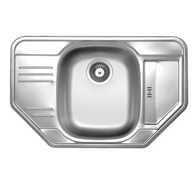 NOVASERVIS Dřez 49x78 rohový s odkapem a přepadem nerez - DR49/78R