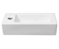 SAPHO ZOE keramické umývátko 37x18 cm, otvor pro baterii vlevo, bílá (3)