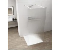 POLYSAN ESCA WHITE MATT jednodílná sprchová zástěna do prostoru, sklo Flute, 1300 mm