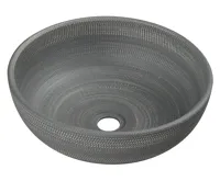 SAPHO PRIORI keramické umyvadlo na desku, Ø 41 cm, šedá se vzorem