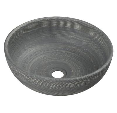 SAPHO PRIORI keramické umyvadlo na desku, Ø 41 cm, šedá se vzorem