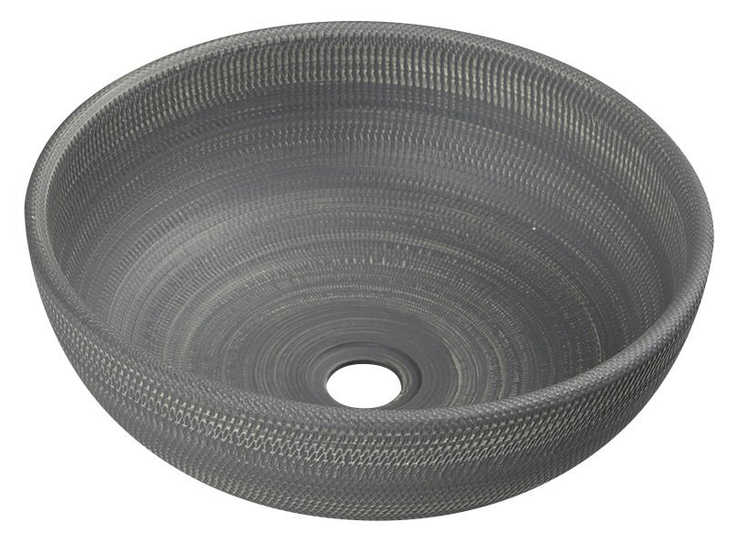 SAPHO PRIORI keramické umyvadlo na desku, Ø 41 cm, šedá se vzorem