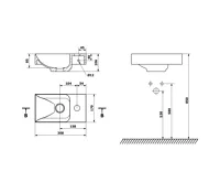 SAPHO PICCOLINO betonové umývátko 30,8x17cm, baterie vpravo, žlutá mat (11)