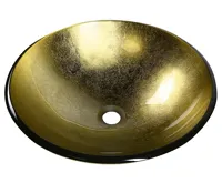 SAPHO SHAY skleněné umyvadlo na desku Ø 42cm, zlatá SAPHO SHAY skleněné umyvadlo na desku Ø 42cm, zlatá