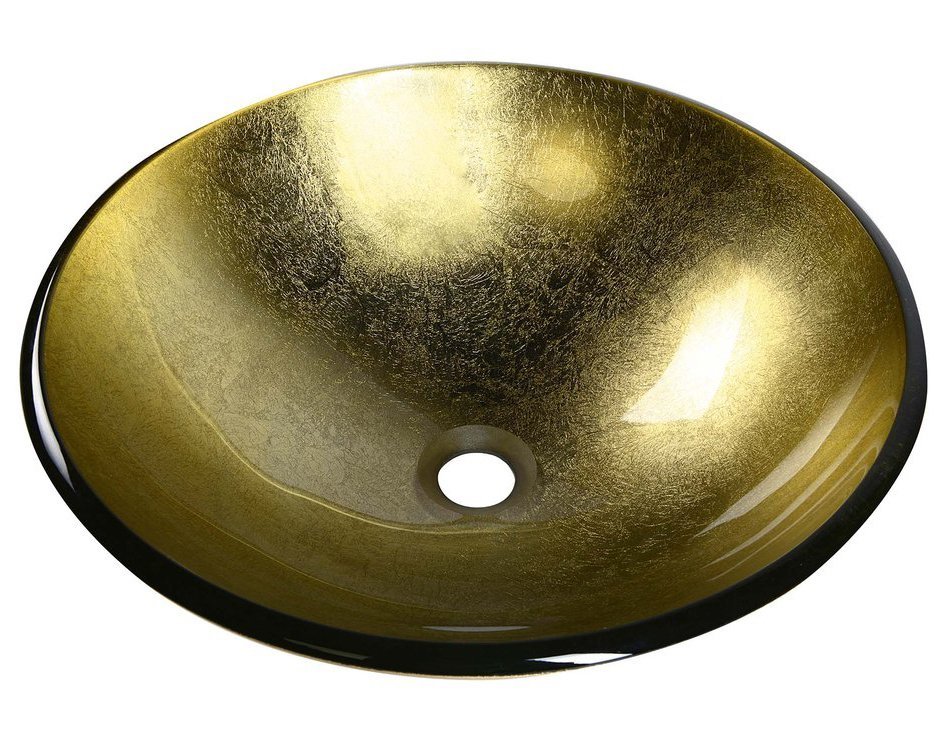 SAPHO SHAY skleněné umyvadlo na desku Ø 42 cm, zlatá