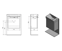 SAPHO LATUS VIII umyvadlová skříňka 51x50x28cm, dub alabama (2)