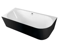 POLYSAN SUSSI L rohová stojící vana, litý mramor 150x70x49,5cm, černá/bílá