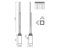 SAPHO ONE topná tyč s termostatem, 300 W, chrom (6)