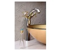 SAPHO ANTEA stojánková umyvadlová baterie vysoká s výpustí, výška 245mm, chrom/zlato (1)