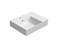 GSI KUBE X keramické umyvadlo 60x47cm, s odkládací plochou vpravo, broušená spodní hrana, bílá ExtraGlaze GSI KUBE X keramické umyvadlo 60x47cm, s odkládací plochou vpravo, broušená spodní hrana, bílá ExtraGlaze