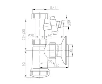 BRUCKNER Umyvadlový sifon s odbočkou 5/4", DN40, bílá (2)