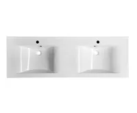 SAPHO FLAVIA dvojumyvadlo, litý mramor, 150x50cm, bílá (5)