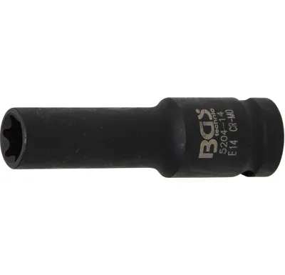 BGS Hlavice nástrčná 1/2" E-profil E14, tvrzená, prodloužená