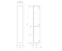 SAPHO ESPACE skříňka 25x172x32cm, 1x dvířka, levá/pravá, dub alabama (2)