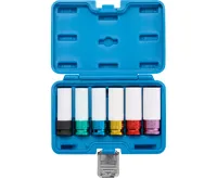 BGS Hlavice nástrčné 1/2&quot;, 15 - 22 mm, prodluž.,s plast. ochrannou, sada 6 dílů