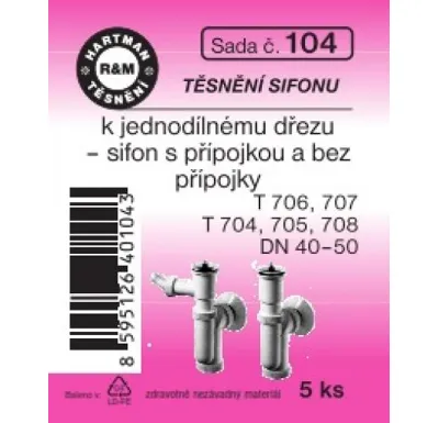 Hartman Sada č. 104: sada těsn. k dřezov. sifonu - DN 40-50 - T 706-708