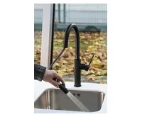 SAPHO FLAWO stojánková dřezová baterie s výsuvnou sprškou, černá mat (1)