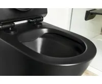 SAPHO PACO závěsná WC mísa, Rimless, 36x53cm, černá mat (5)