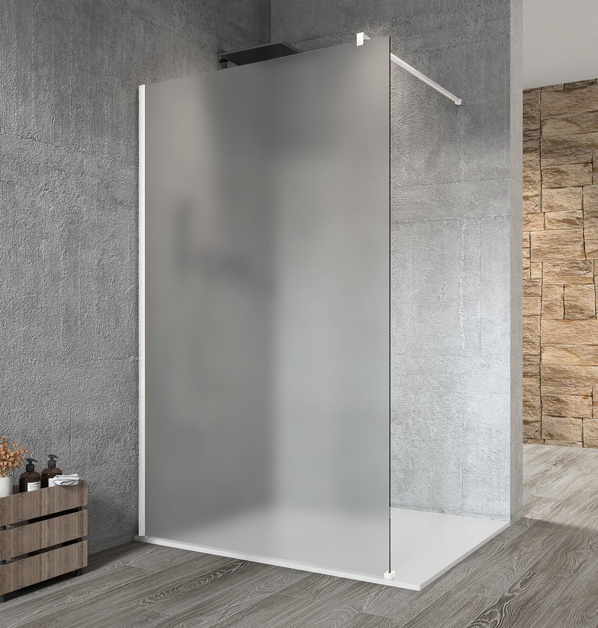 GELCO VARIO WHITE jednodílná sprchová zástěna k instalaci ke stěně, matné sklo, 900 mm