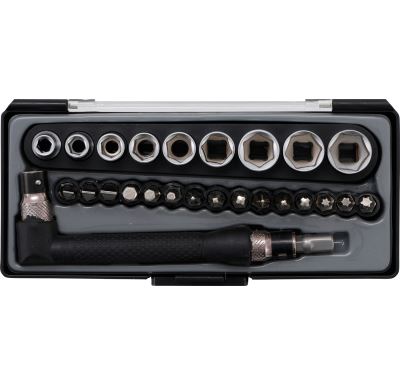 BGS Sada bitů a nástrčných klíčů / úhlového šroubováku, 6,3 mm (1/4"), 26dílná