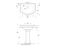 KERASAN RETRO keramické umyvadlo 73x54cm, bílá (8)