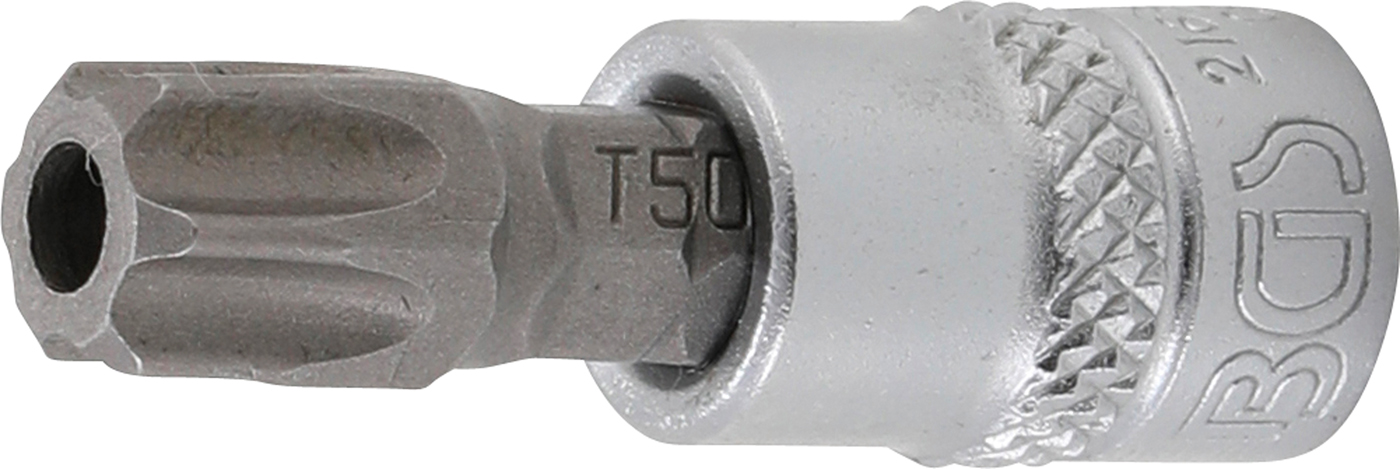 Bgs hlavice zástrčná 1/4" pro t-profil t50 s vrtáním
