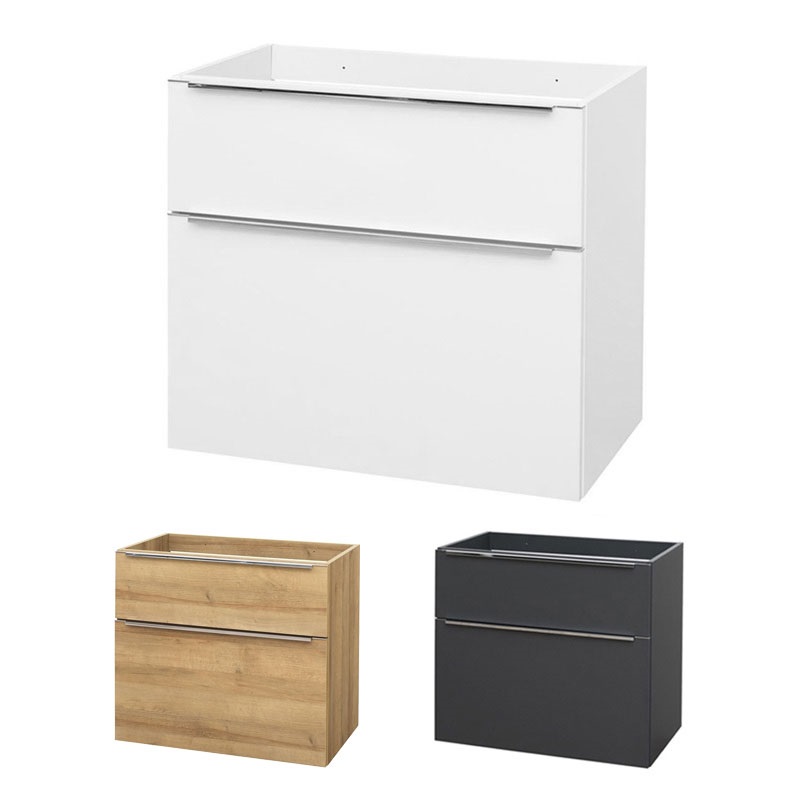 Mailo, koupelnová skříňka, bílá, 2 zásuvky, 810x700x480 mm