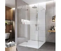 NOVEA Sprchový kout, čtverec, 100 cm, chrom ALU, sklo Čiré, dveře levé a pevný díl