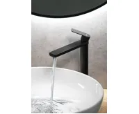 AQUALINE DAPHNE stojánková umyvadlová baterie vysoká, černá mat (3)