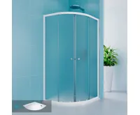 Sprchový set z Kory Lite, čtvrtkruh, 90 cm, bílý ALU, Grape a vaničky vč. sifonu, bez noži (5)